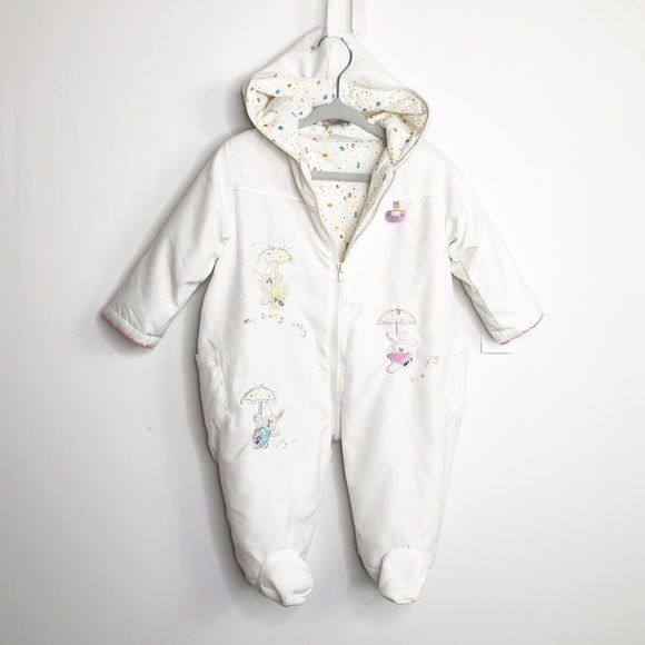 M.MAM.E off-white embroidered baby snowsuit - Picture 1 of 13